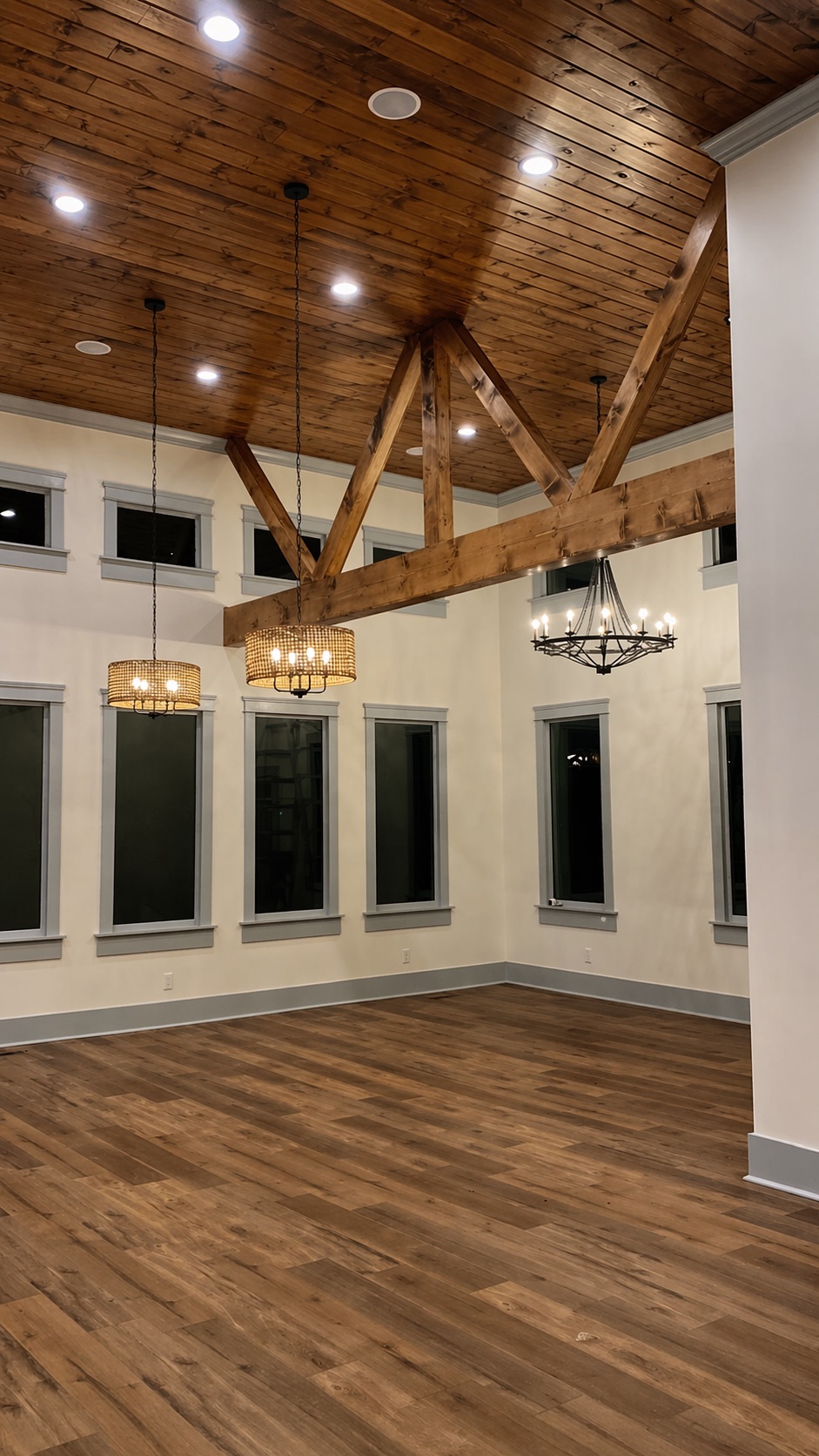 Great room with custom lighting